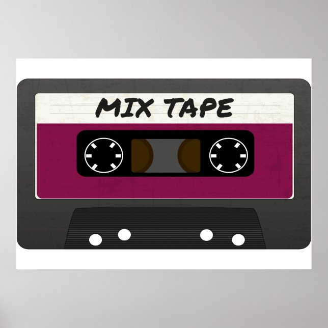 Purple Mix Tape - 80s And 90s Retro Inspired Gift Poster (Front)