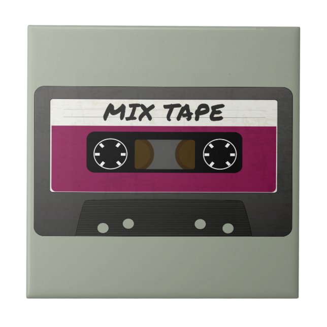 Purple Mix Tape - 80s And 90s Retro Inspired Gift Tile (Front)