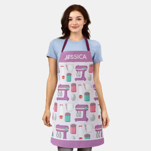 Purple Mixer Baking Collage Personalised Apron