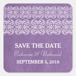 Purple Modern Bohemian Save the Date Stickers
