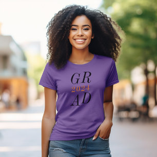 Purple Modern Chic Stylish High School Graduation T-Shirt