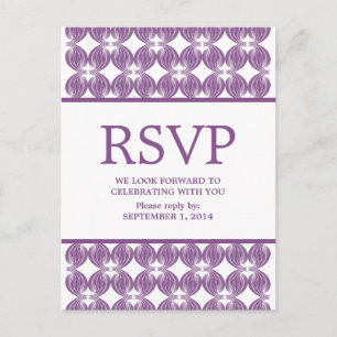 Purple Modern Deco RSVP Postcard