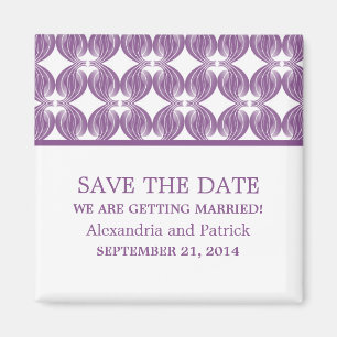 Purple Modern Deco Save the Date Magnet