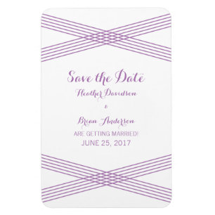 Purple Modern Deco Save the Date Magnet