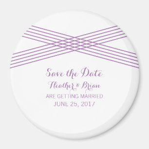 Purple Modern Deco Save the Date Magnet
