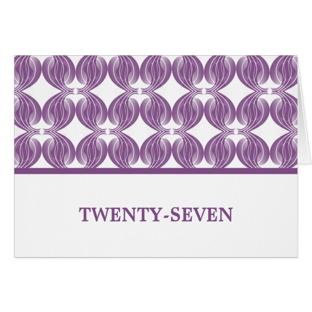 Purple Modern Deco Table Number Card (Front Horizontal)
