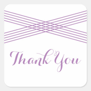 Purple Modern Deco Thank You Stickers
