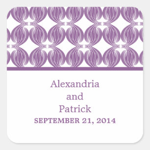 Purple Modern Deco Wedding Stickers