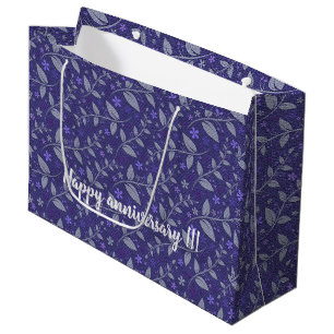 Purple Modern Elegant Popular Floral Large Gift Bag