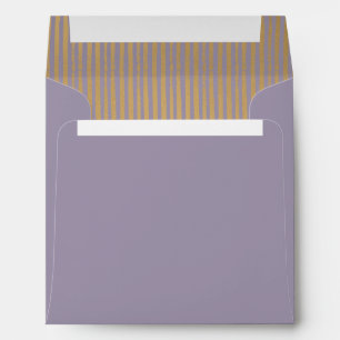 Purple Modern Gold Striped Square Envelope