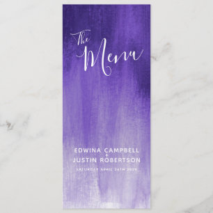 Purple modern graded art wedding menu