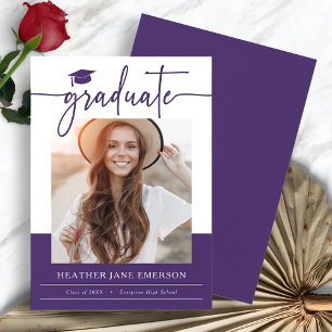 Purple Modern Graduation Announcement