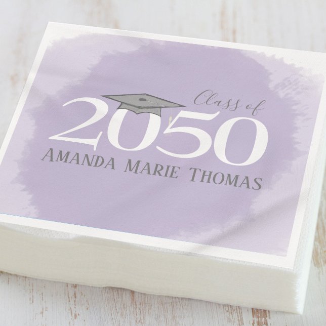Purple Modern Graduation Party Custom  Napkin (Creator Uploaded)