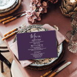 Purple Modern Greenery Wedding Table Menu Cards<br><div class="desc">Purple Modern Greenery Wedding Table Menu Cards Elegant 5x7" Wedding Table Menu Cards Flat Menu Elegant Calligraphy Eat and Drink Wedding Menus, Simple Calligraphy Rustic Wedding Menus Wedding Menus, Rustic Wedding Menu, Floral Wedding Menu, Wedding Table Menu, Watercolor Wedding Menu Cards, Floral Wedding Menus, Botanical Wedding Table Menu, Photo Wedding...</div>