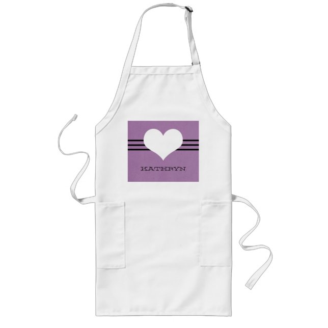 Purple Modern Heart Apron (Front)