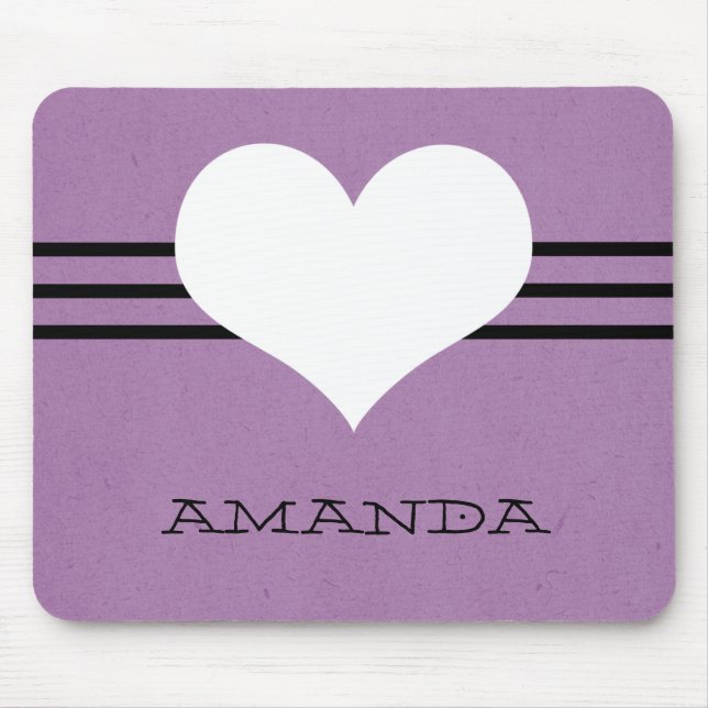 Purple Modern Heart Mousepad (Front)
