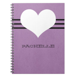 Purple Modern Heart Notebook