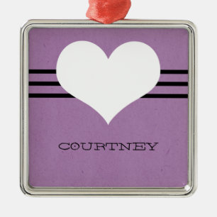 Purple Modern Heart Ornament