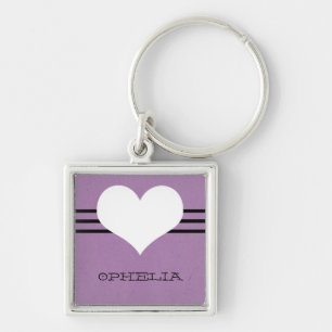Purple Modern Heart Premium Keychain