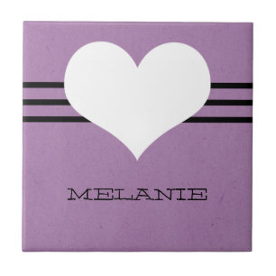 Purple Modern Heart Tile