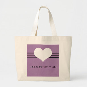 Purple Modern Heart Tote Bag