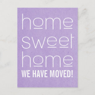 Purple Modern Home Sweet Home Postcard