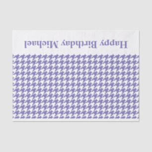 Purple Modern Houndstooth w/custom message Tissue Paper