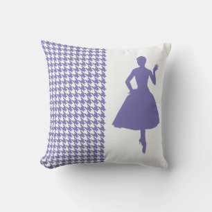 Purple Modern Houndstooth with Silhouette Cushion