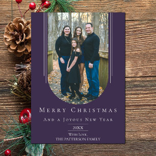 Purple Modern Inverted Boho Arch Holiday Card