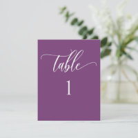 Purple Modern Minimalist Table Number