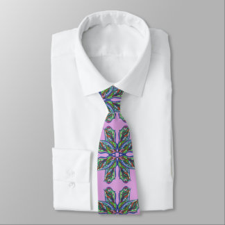 Purple modern psychedelic mandala pattern tie