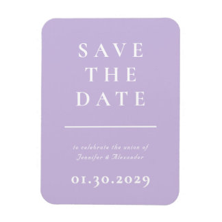 Purple Modern Save the Date Magnet