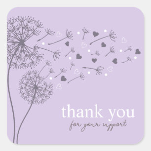 Purple Modern Script Thank You Business Square Sticker