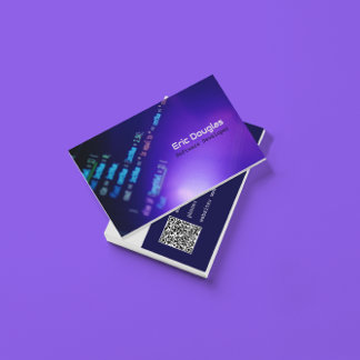 Purple Modern Software Tech Professional QR Code Business Card