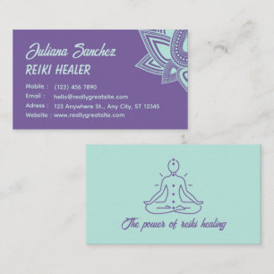 Purple Modern Style Reiki Business Card