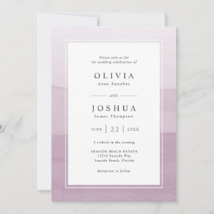 Purple Modern Watercolor Wedding Invitation