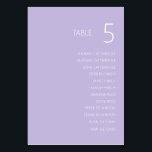 Purple Modern Wedding Table Number Card With Names<br><div class="desc">This table number is designed to be modern and sleek, with a practical simplicity. Its modern, minimalist design includes a place to write your guest's names, and the font makes them easy for your guests to read. I have added the name section to the back of the table number for...</div>