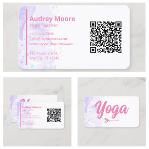Purple Modern Yoga Teacher Business Card