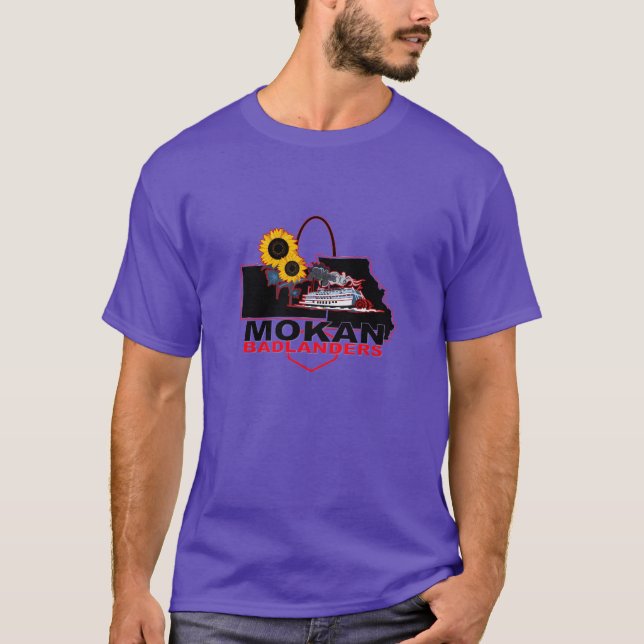 Purple MOKAN Badlanders Mens Tri-Blend Shirt (Front)