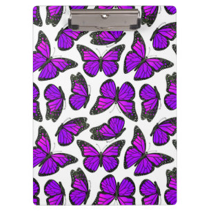 Purple Monarch Butterfly Pattern Clipboard