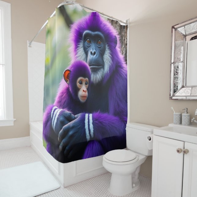 Purple Monkeys Shower Curtain (In Situ)