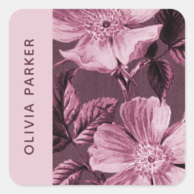 Purple Monochromatic Blooms Floral Envelope Seal (Front)