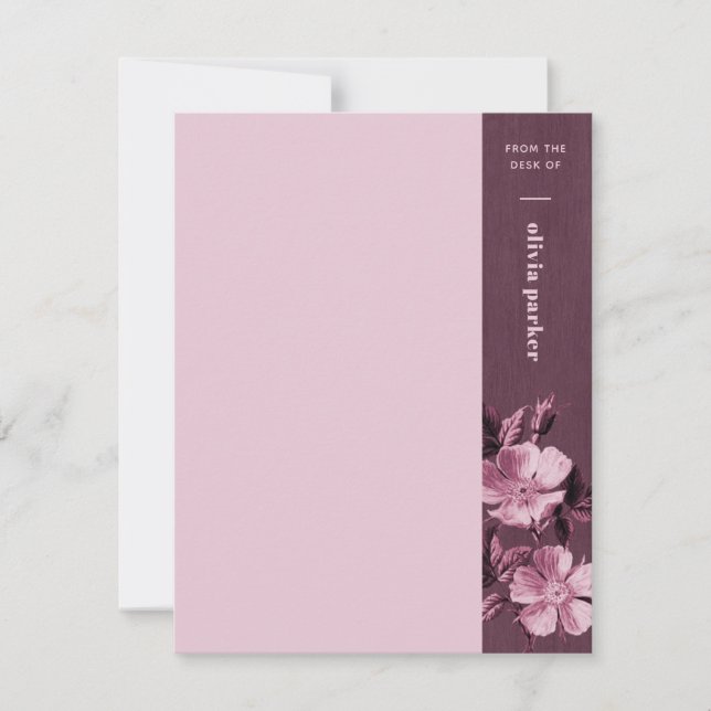 Purple Monochromatic Blooms Floral Stationery Card (Front)