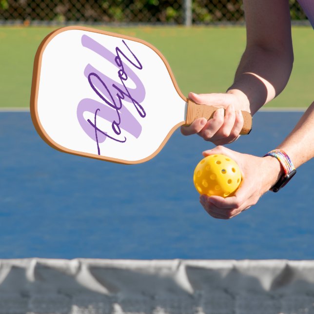 Purple monogram custom name and initial  pickleball paddle (Insitu)