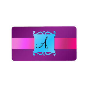 Purple monogram fancy emblem label
