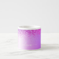 Purple Monogram Glitter Sparkle Girly Script