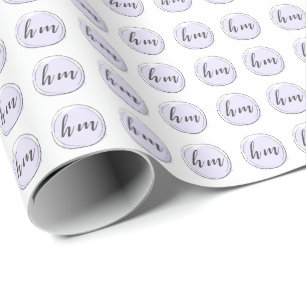 Purple Monogram Initial Custom Logo Business Wrapping Paper
