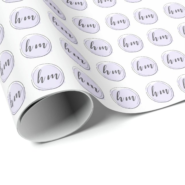 Purple Monogram Initial Custom Logo Business Wrapping Paper (Roll Corner)