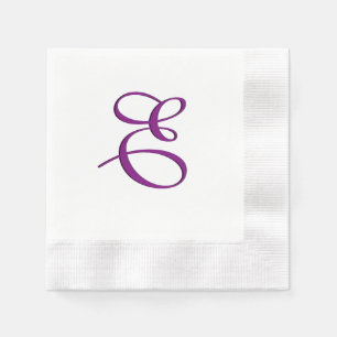 Purple Monogram Initial Napkin