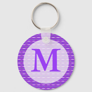 purple monogram key ring